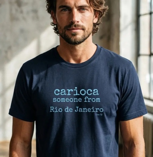 Camiseta CARIOCA EM TURQUESA