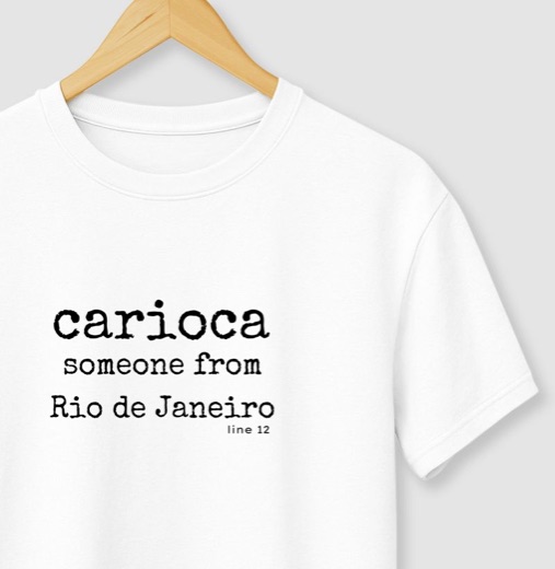 Camiseta CARIOCA EM BRANCO | PRETO